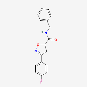 N-benzyl-3-(4-fluorophenyl)-4,5-dihydro-1,2-oxazole-5-carboxamide