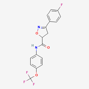 3-(4-fluorophenyl)-N-[4-(trifluoromethoxy)phenyl]-4,5-dihydro-1,2-oxazole-5-carboxamide