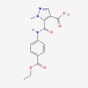 5-{[4-(ETHOXYCARBONYL)ANILINO]CARBONYL}-1-METHYL-1H-PYRAZOLE-4-CARBOXYLIC ACID