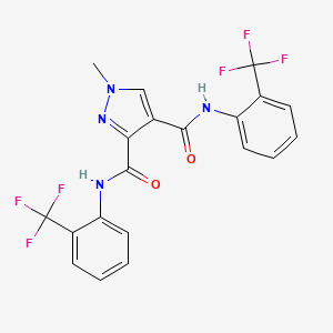 1-methyl-3-N,4-N-bis[2-(trifluoromethyl)phenyl]pyrazole-3,4-dicarboxamide