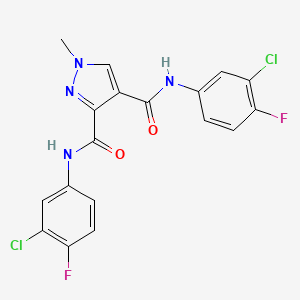 N~3~,N~4~-BIS(3-CHLORO-4-FLUOROPHENYL)-1-METHYL-1H-PYRAZOLE-3,4-DICARBOXAMIDE