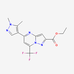 ethyl 5-(1,5-dimethyl-1H-pyrazol-4-yl)-7-(trifluoromethyl)pyrazolo[1,5-a]pyrimidine-2-carboxylate