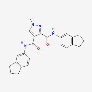 molecular formula C24H24N4O2 B4373004 N~3~,N~4~-DI(2,3-DIHYDRO-1H-INDEN-5-YL)-1-METHYL-1H-PYRAZOLE-3,4-DICARBOXAMIDE 