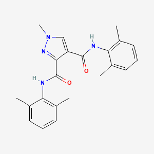 molecular formula C22H24N4O2 B4373007 N,N'-bis(2,6-dimethylphenyl)-1-methyl-1H-pyrazole-3,4-dicarboxamide 