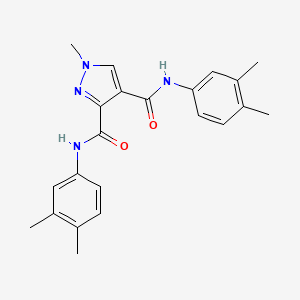 molecular formula C22H24N4O2 B4373011 N~3~,N~4~-BIS(3,4-DIMETHYLPHENYL)-1-METHYL-1H-PYRAZOLE-3,4-DICARBOXAMIDE 