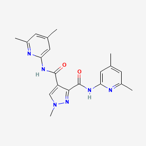 molecular formula C20H22N6O2 B4373026 N~3~,N~4~-BIS(4,6-DIMETHYL-2-PYRIDYL)-1-METHYL-1H-PYRAZOLE-3,4-DICARBOXAMIDE 