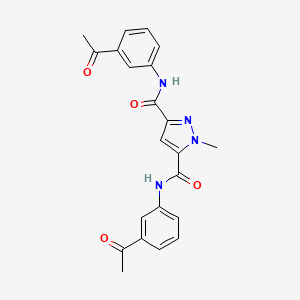 molecular formula C22H20N4O4 B4373033 N,N'-bis(3-acetylphenyl)-1-methyl-1H-pyrazole-3,5-dicarboxamide CAS No. 1174871-56-7