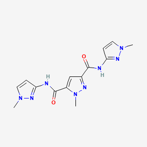 molecular formula C14H16N8O2 B4373035 1-METHYL-N~3~,N~5~-BIS(1-METHYL-1H-PYRAZOL-3-YL)-1H-PYRAZOLE-3,5-DICARBOXAMIDE 