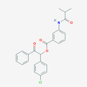 molecular formula C25H22ClNO4 B437304 1-(4-Chlorophenyl)-2-oxo-2-phenylethyl 3-(isobutyrylamino)benzoate CAS No. 667432-29-3