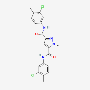 molecular formula C20H18Cl2N4O2 B4373043 N~3~,N~5~-BIS(3-CHLORO-4-METHYLPHENYL)-1-METHYL-1H-PYRAZOLE-3,5-DICARBOXAMIDE 