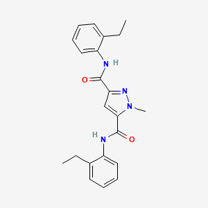 molecular formula C22H24N4O2 B4373063 N~3~,N~5~-BIS(2-ETHYLPHENYL)-1-METHYL-1H-PYRAZOLE-3,5-DICARBOXAMIDE 