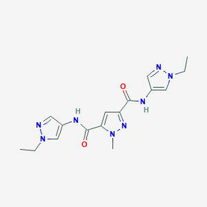 molecular formula C16H20N8O2 B4373068 N~3~,N~5~-BIS(1-ETHYL-1H-PYRAZOL-4-YL)-1-METHYL-1H-PYRAZOLE-3,5-DICARBOXAMIDE 