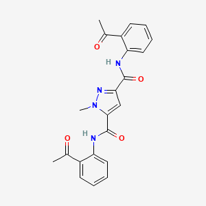 molecular formula C22H20N4O4 B4373088 N~3~,N~5~-BIS(2-ACETYLPHENYL)-1-METHYL-1H-PYRAZOLE-3,5-DICARBOXAMIDE 