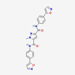 molecular formula C24H18N6O4 B4373090 N~3~,N~5~-BIS[4-(5-ISOXAZOLYL)PHENYL]-1-METHYL-1H-PYRAZOLE-3,5-DICARBOXAMIDE 