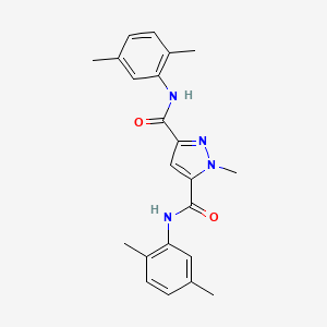 molecular formula C22H24N4O2 B4373113 N~3~,N~5~-BIS(2,5-DIMETHYLPHENYL)-1-METHYL-1H-PYRAZOLE-3,5-DICARBOXAMIDE 