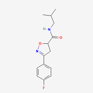 molecular formula C14H17FN2O2 B4373135 3-(4-FLUOROPHENYL)-N~5~-ISOBUTYL-4,5-DIHYDRO-5-ISOXAZOLECARBOXAMIDE 