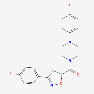 1-(4-FLUOROPHENYL)-4-[3-(4-FLUOROPHENYL)-4,5-DIHYDRO-1,2-OXAZOLE-5-CARBONYL]PIPERAZINE