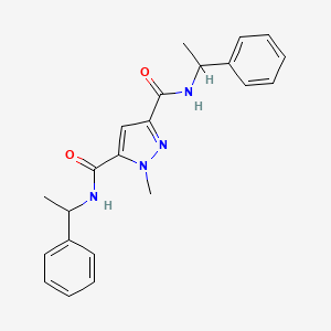 molecular formula C22H24N4O2 B4373147 1-METHYL-N~3~,N~5~-BIS(1-PHENYLETHYL)-1H-PYRAZOLE-3,5-DICARBOXAMIDE 