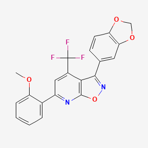 molecular formula C21H13F3N2O4 B4373150 2-[3-(1,3-BENZODIOXOL-5-YL)-4-(TRIFLUOROMETHYL)ISOXAZOLO[5,4-B]PYRIDIN-6-YL]PHENYL METHYL ETHER 