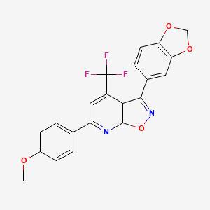 molecular formula C21H13F3N2O4 B4373155 3-(1,3-benzodioxol-5-yl)-6-(4-methoxyphenyl)-4-(trifluoromethyl)isoxazolo[5,4-b]pyridine 