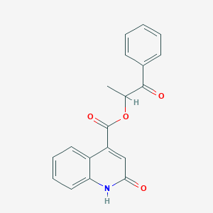 molecular formula C19H15NO4 B437317 1-Oxo-1-phenylpropan-2-yl 2-hydroxyquinoline-4-carboxylate CAS No. 791788-71-1