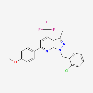 1-(2-chlorobenzyl)-6-(4-methoxyphenyl)-3-methyl-4-(trifluoromethyl)-1H-pyrazolo[3,4-b]pyridine