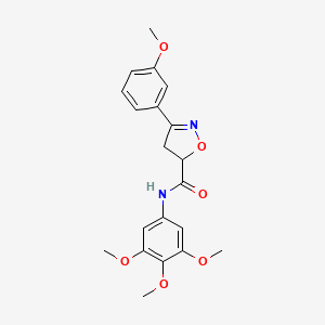 molecular formula C20H22N2O6 B4373233 3-(3-methoxyphenyl)-N-(3,4,5-trimethoxyphenyl)-4,5-dihydro-1,2-oxazole-5-carboxamide 