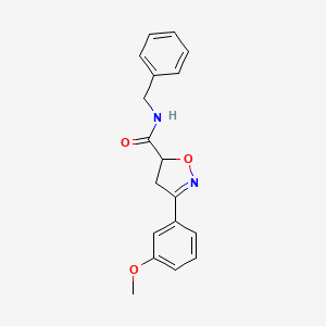 molecular formula C18H18N2O3 B4373257 N-benzyl-3-(3-methoxyphenyl)-4,5-dihydro-5-isoxazolecarboxamide 