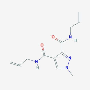 molecular formula C12H16N4O2 B4373268 1-methyl-3-N,4-N-bis(prop-2-enyl)pyrazole-3,4-dicarboxamide 