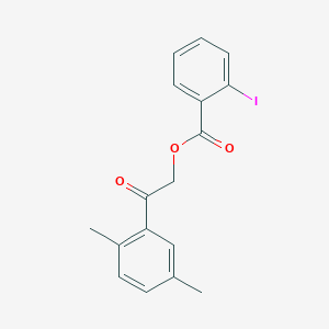 molecular formula C17H15IO3 B437331 2-(2,5-Dimethylphenyl)-2-oxoethyl 2-iodobenzoate CAS No. 355152-05-5