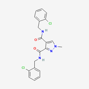 molecular formula C20H18Cl2N4O2 B4373320 N~3~,N~4~-BIS(2-CHLOROBENZYL)-1-METHYL-1H-PYRAZOLE-3,4-DICARBOXAMIDE 