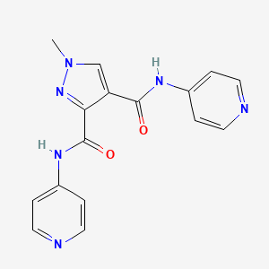 molecular formula C16H14N6O2 B4373321 1-methyl-N,N'-di-4-pyridinyl-1H-pyrazole-3,4-dicarboxamide 