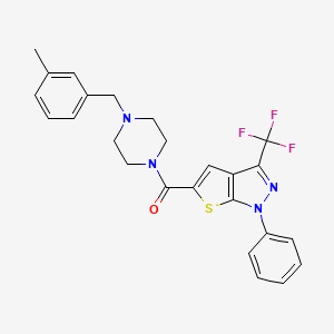 molecular formula C25H23F3N4OS B4373360 5-{[4-(3-methylbenzyl)-1-piperazinyl]carbonyl}-1-phenyl-3-(trifluoromethyl)-1H-thieno[2,3-c]pyrazole 