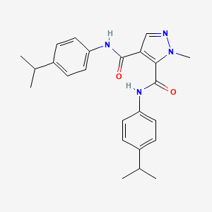 molecular formula C24H28N4O2 B4373412 N~4~,N~5~-BIS(4-ISOPROPYLPHENYL)-1-METHYL-1H-PYRAZOLE-4,5-DICARBOXAMIDE 