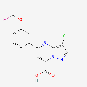 3-chloro-5-[3-(difluoromethoxy)phenyl]-2-methylpyrazolo[1,5-a]pyrimidine-7-carboxylic acid