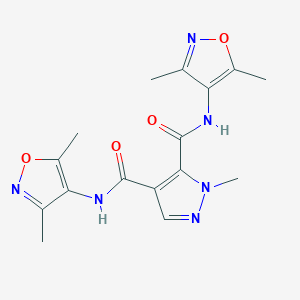 molecular formula C16H18N6O4 B4373417 N~4~,N~5~-BIS(3,5-DIMETHYL-4-ISOXAZOLYL)-1-METHYL-1H-PYRAZOLE-4,5-DICARBOXAMIDE 