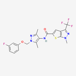 N~5~-{1-[(3-FLUOROPHENOXY)METHYL]-3,5-DIMETHYL-1H-PYRAZOL-4-YL}-1-METHYL-3-(TRIFLUOROMETHYL)-1H-THIENO[2,3-C]PYRAZOLE-5-CARBOXAMIDE