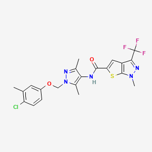 N~5~-{1-[(4-CHLORO-3-METHYLPHENOXY)METHYL]-3,5-DIMETHYL-1H-PYRAZOL-4-YL}-1-METHYL-3-(TRIFLUOROMETHYL)-1H-THIENO[2,3-C]PYRAZOLE-5-CARBOXAMIDE