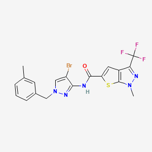 N~5~-[4-BROMO-1-(3-METHYLBENZYL)-1H-PYRAZOL-3-YL]-1-METHYL-3-(TRIFLUOROMETHYL)-1H-THIENO[2,3-C]PYRAZOLE-5-CARBOXAMIDE