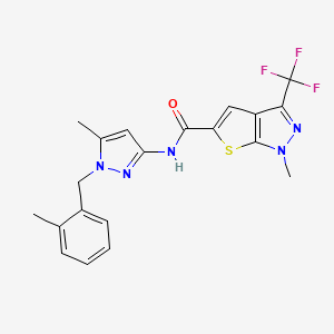 1-METHYL-N~5~-[5-METHYL-1-(2-METHYLBENZYL)-1H-PYRAZOL-3-YL]-3-(TRIFLUOROMETHYL)-1H-THIENO[2,3-C]PYRAZOLE-5-CARBOXAMIDE