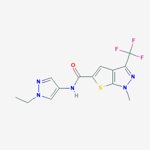 N~5~-(1-ETHYL-1H-PYRAZOL-4-YL)-1-METHYL-3-(TRIFLUOROMETHYL)-1H-THIENO[2,3-C]PYRAZOLE-5-CARBOXAMIDE