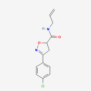 molecular formula C13H13ClN2O2 B4373495 N~5~-ALLYL-3-(4-CHLOROPHENYL)-4,5-DIHYDRO-5-ISOXAZOLECARBOXAMIDE 