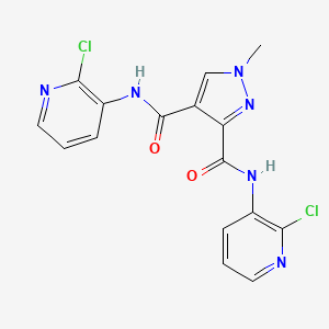 3-N,4-N-bis(2-chloropyridin-3-yl)-1-methylpyrazole-3,4-dicarboxamide