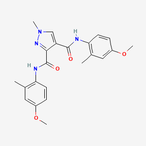 molecular formula C22H24N4O4 B4373522 N~3~,N~4~-BIS(4-METHOXY-2-METHYLPHENYL)-1-METHYL-1H-PYRAZOLE-3,4-DICARBOXAMIDE 