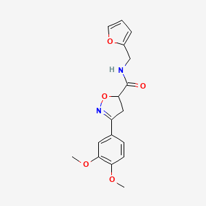 3-(3,4-DIMETHOXYPHENYL)-N-[(FURAN-2-YL)METHYL]-4,5-DIHYDRO-1,2-OXAZOLE-5-CARBOXAMIDE