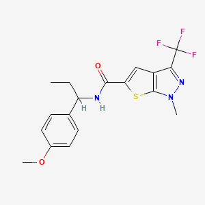 N~5~-[1-(4-METHOXYPHENYL)PROPYL]-1-METHYL-3-(TRIFLUOROMETHYL)-1H-THIENO[2,3-C]PYRAZOLE-5-CARBOXAMIDE