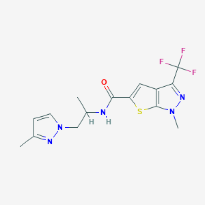 1-METHYL-N~5~-[1-METHYL-2-(3-METHYL-1H-PYRAZOL-1-YL)ETHYL]-3-(TRIFLUOROMETHYL)-1H-THIENO[2,3-C]PYRAZOLE-5-CARBOXAMIDE