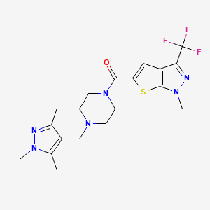 [1-METHYL-3-(TRIFLUOROMETHYL)-1H-THIENO[2,3-C]PYRAZOL-5-YL]{4-[(1,3,5-TRIMETHYL-1H-PYRAZOL-4-YL)METHYL]PIPERAZINO}METHANONE