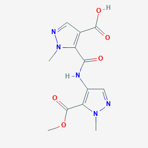 molecular formula C12H13N5O5 B4373631 5-[(5-Methoxycarbonyl-1-methylpyrazol-4-yl)carbamoyl]-1-methylpyrazole-4-carboxylic acid 