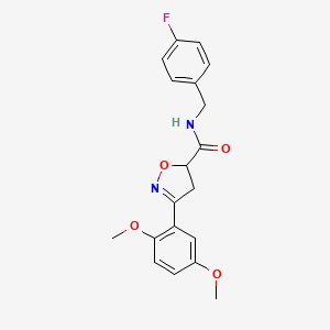 3-(2,5-dimethoxyphenyl)-N-[(4-fluorophenyl)methyl]-4,5-dihydro-1,2-oxazole-5-carboxamide